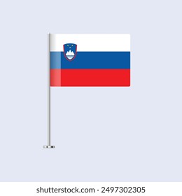 Bandera de mesa aislada de Eslovenia en poste, diseño de Vector de bandera eslovena para impresión y Web