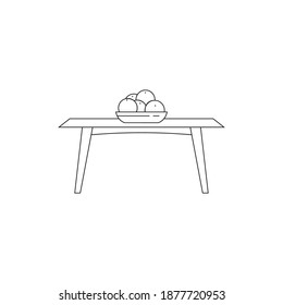 Isolated small table household draw items icon- Vector