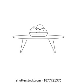Isolated small table household draw items icon- Vector