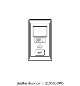 Vector de ilustración digital de dibujos animados ntf de smartphone aislado