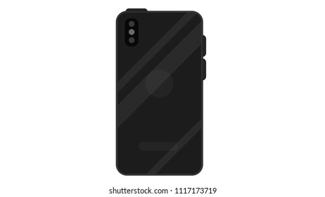 Isolated smartphone back flat illustration