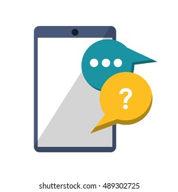 Isolated smartphone with bubble design