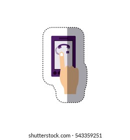 Isolated smartphone of call center design