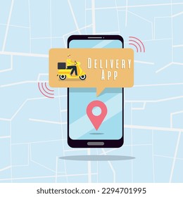 Einzelnes Smartphone mit Zustellungs-App-Zustellkonzept Vector