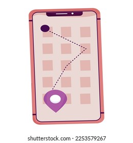 Isolated smartphone with a map app Vector