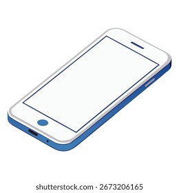 Isolated smartphone mockup for app design and ui presentation on white background with blue accents