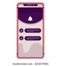 Isolated smartphone with notification app Vector