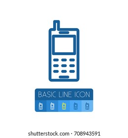 Isolated Smartphone Outline. Cellphone Vector Element Can Be Used For Cellphone, Touchscreen, Smartphone Design Concept.