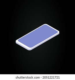 Isolated Smartphone. Simple Graphic Element on Black Background. Vector illustration