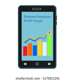 Isolated smartphone technology device display business profit money graph , target concept