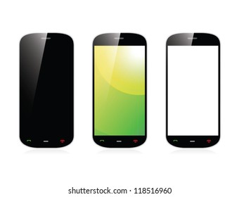 Isolated smartphone with three display variables vector eps10