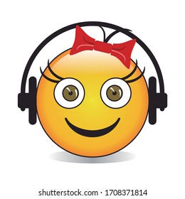 Lächeln Emoji einzeln mit 
Handset-Vektorillustration