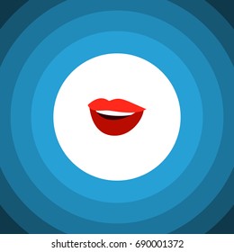Isolated Smile Flat Icon. Laugh Vector Element Can Be Used For Laugh, Lips, Mouth Design Concept.