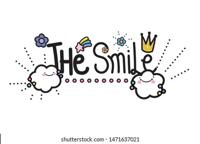 Isolated smile word vector design