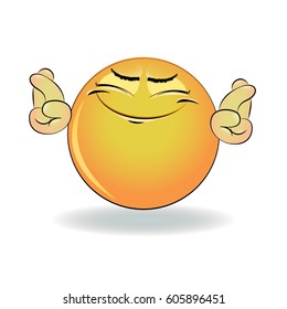 Isolated smiling emoticon on the white background. Vector  illustration