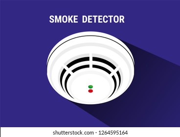 isolated Smoke detector vector on blue background, vector illustration.