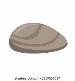 Isolated smooth striped pebble with earthy tones and organic shape
