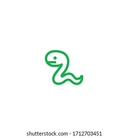 Icono del vector de serpientes aislado, Emoji, Ilustración de emoticonos planos