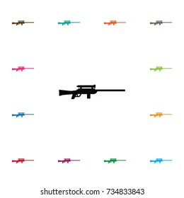 Isolated Sniper Icon. Sharpshooter Vector Element Can Be Used For Sharpshooter, Sniper, Gun Design Concept.