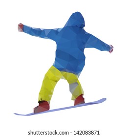 isolated snowboarder, vector snowboard illustration