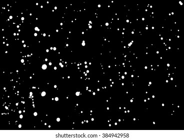 Isolated snowfall, falling snow imitation. Blow snow texture pattern on black background. Winter mood background. Winter weather. Snowstorm, snow with white snowflakes winter background. Windstorm. 