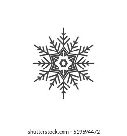 isolated snowflake symbol, snowflake icon