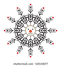 isolated snowflake symbol, snowflake icon