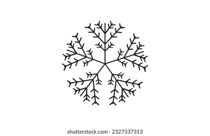 Isolated snowflake vector icon Christmas winter decorate ornament

