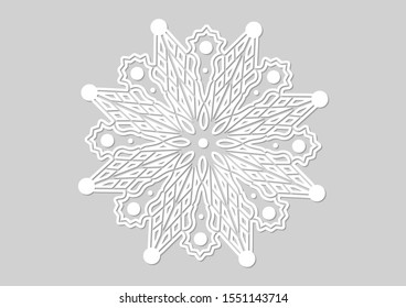 Isolated Snowflake. Vector illustration. Christmas symbol. new Year decoration. Flat design
