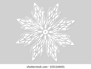Isolated Snowflake. Vector illustration. Christmas symbol. new Year decoration. Flat design