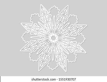 Isolated Snowflake. Vector illustration. Christmas symbol. new Year decoration. Flat design