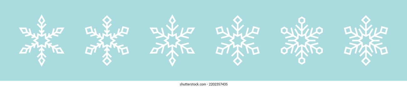 Isolated snowflakes collection. Snowflake icon set. Snowflake templates. Vector EPS 10