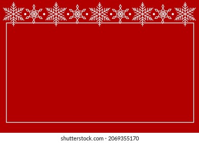 Copos de nieve aislados en un fondo rojo