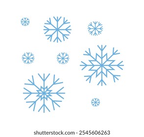Isolated Snowflakes on White Background 