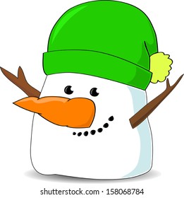 Isolated snowman cartoon