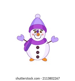 Isolated snowman with hat and scarf Vector illustration