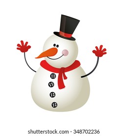 Isolated snowman icon on a white background