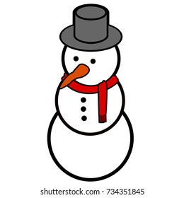 Isolated snowman icon on a white background, Vector illustration