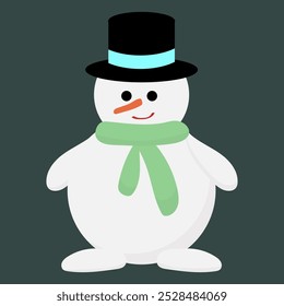 isolated snowman on a dark background