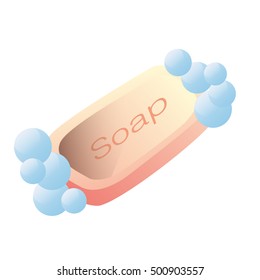 Isolated soap with some bubbles, Vector illustration