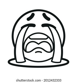 Isolated Sob Emoji Face Icon Vector Stock Vector (Royalty Free ...