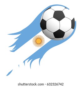 Isolated soccer ball with the argentinian flag, Vector illustration
