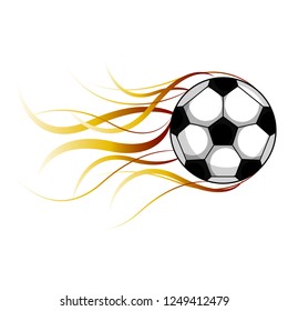 Isolated soccer ball with a fire effect. Vector illustration design