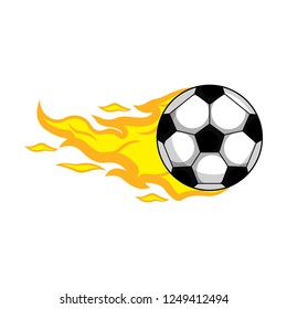 Isolated soccer ball with a fire effect. Vector illustration design