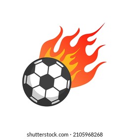 isolated soccer ball with flame vector design. simple soccer ball flames with separated layers