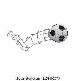 Isolated soccer ball with a motion effect