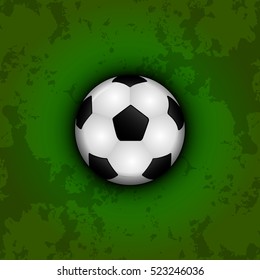 Isolated soccer ball on a green field, Vector illustration