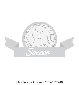 Isolated soccer banner with a ball and ribbon. Vector illustration design