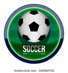 Isolated soccer emblem with a ball. Vector illustration design