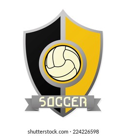 an isolated soccer emblem on a white background
